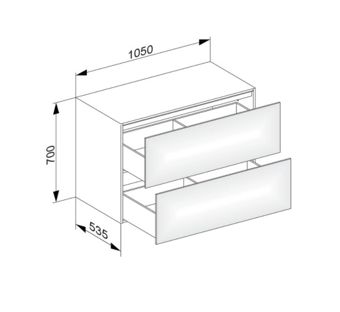 Тумба боковая подвесная KEUCO EDITION 11 31325 380000 с двумя выдвижными фронтами, корпус/фасад структурный лак, белая