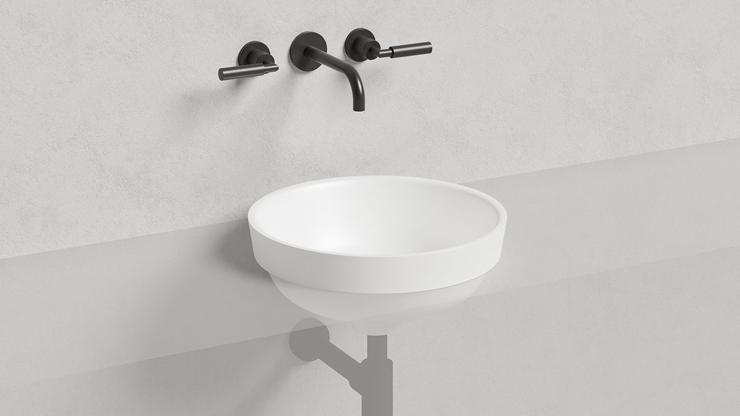 Раковина полувстраиваемая круглая SALINI MAREA 03 1802203M 415х415х165мм, S-Stone, без донного клапана, цвет Белый матовый