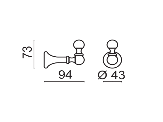 Крючок BOSSINI Classic Line V50306.030 цвет Хром