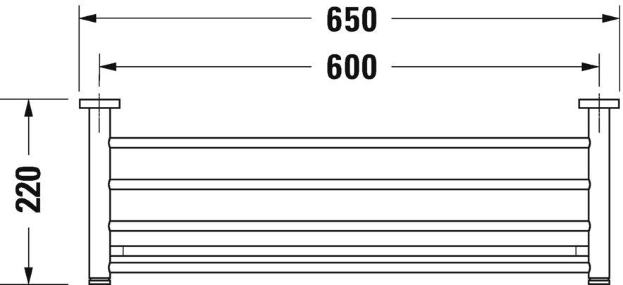 Полка для полотенец Duravit D-Code 0099251000  хром
