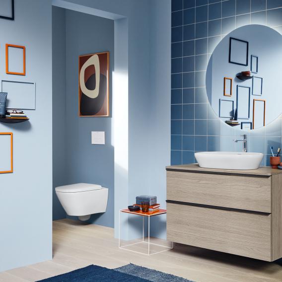 Унитаз подвесной + сиденье Duravit D-Neo Rimless 45770900A1 370 мм х 540 мм, с вертикальным смывом, без смывного края, с креплением Durafix, белый