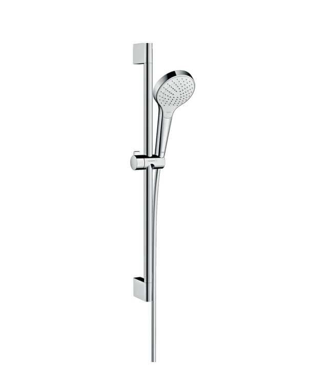 Душевой гарнитур Hansgrohe Croma Select S Vario 26563400 со штангой, ручным душем и шлангом, с EcoSmart, цвет Белый/Хром