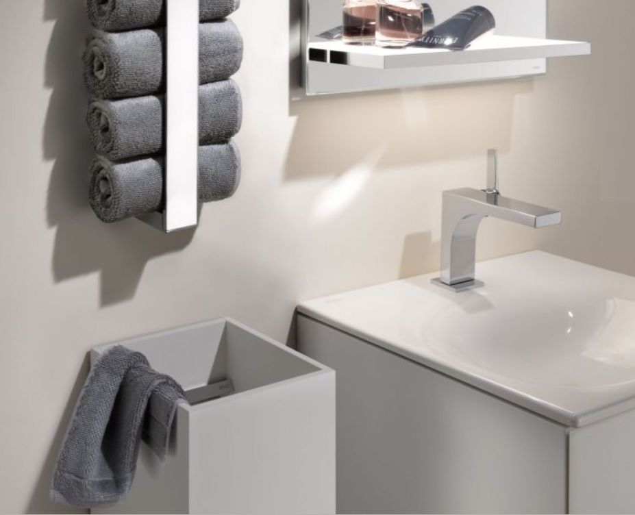 Тумба под умывальник Keuco Edition 11  31198 270001 корпус матовый лак белый, фронт стекло матовое  белое