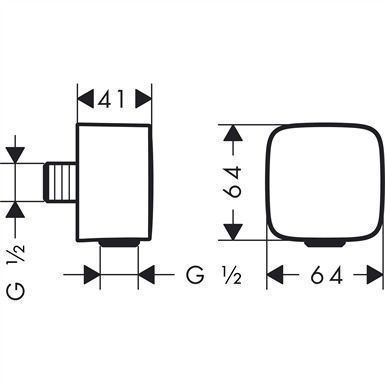 Шланговое подсоединение AXOR FixFit Softcube 36731000 Хром