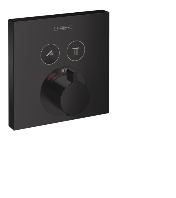 Термостат для душа Hansgrohe ShowerSelect 15763670 для 2 потребителей черный матовый