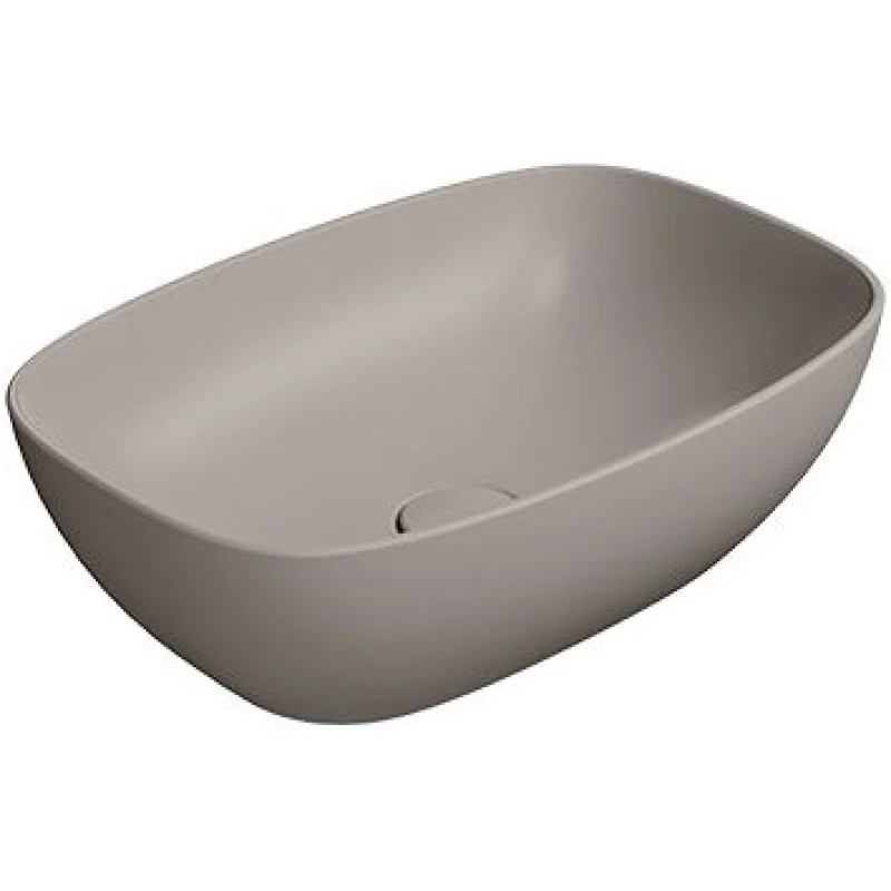 Раковина-чаша накладная овальная GSI NUBES 978405 500 мм х 350 мм, без отверстия под смеситель, без перелива, цвет Tortora Matte