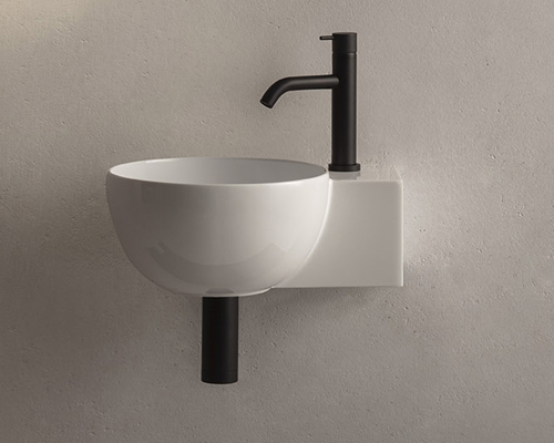 Раковина подвесная/накладная GLOBO T-EDGE TE040BI 400 мм х 320 мм х 160 мм, c отверстием под смеситель, без перелива, белая глянцевая