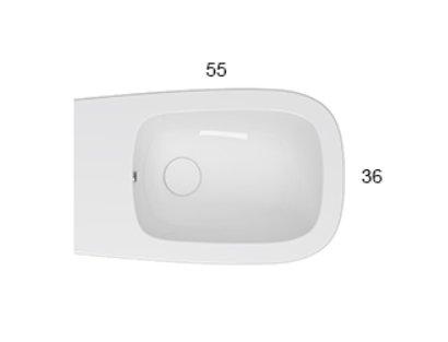 Биде напольное GLOBO GENESIS GN009BI 360 мм х 550 мм, с отверстием под смеситель, с креплением, белое глянцевое