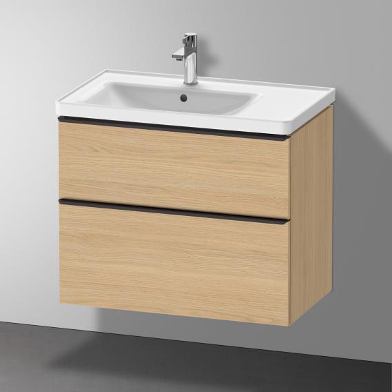 Тумба подвесная под раковину DURAVIT D-Neo DE435703030 784 мм х 452 мм, с выдвижным ящиком и выдвижным отделением, натуральный дуб