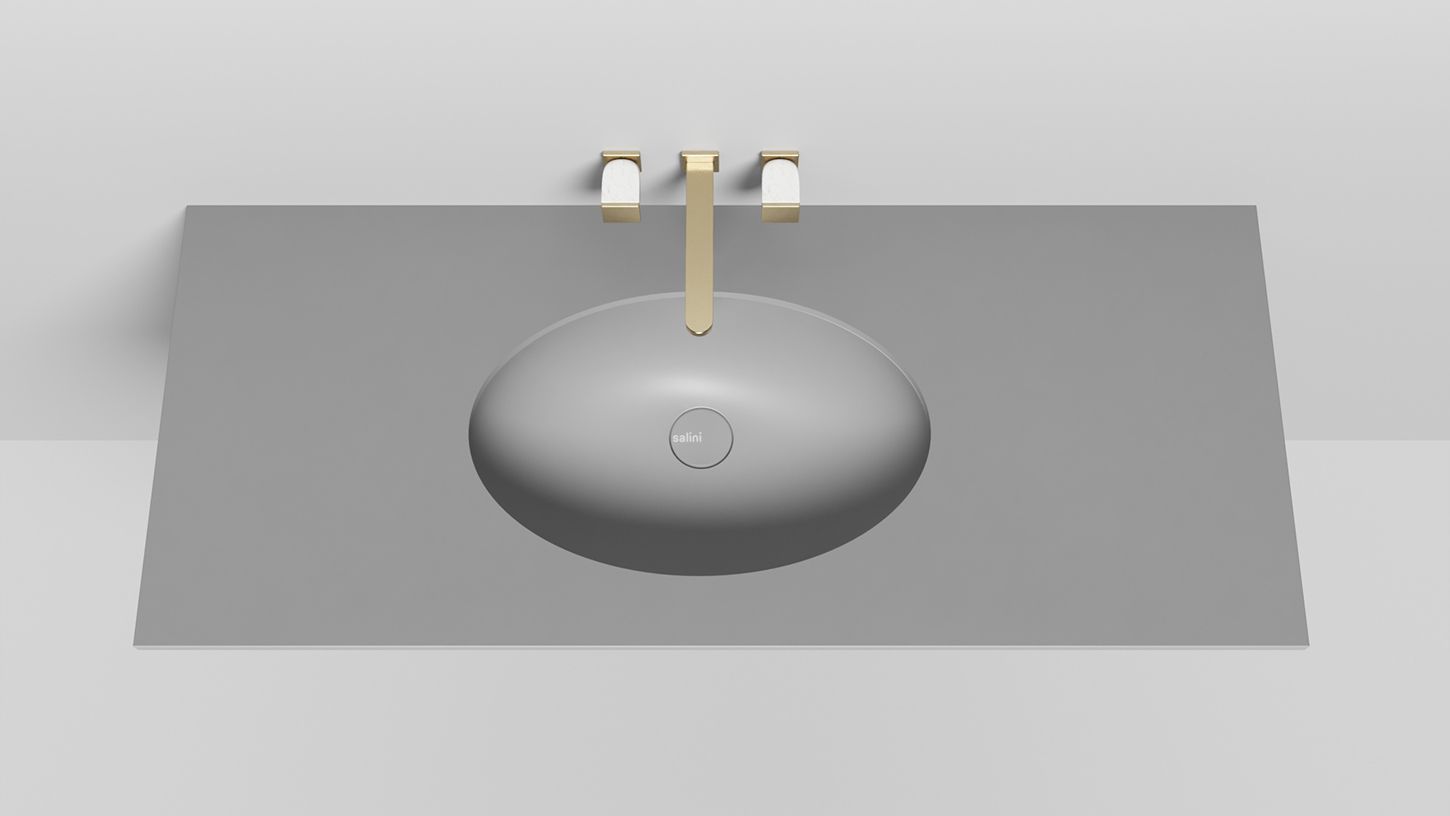 Раковина встраиваемая под столешницу овальная SALINI MAREA 12 1101109G 545х375х187мм, S-Sense, без донного клапана, цвет Белый глянцевый