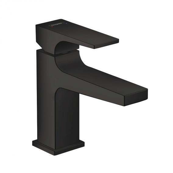 Смеситель для маленькой раковины Hansgrohe Metropol 32500670  со сливным донным клапаном Push-Open, чёрный матовый