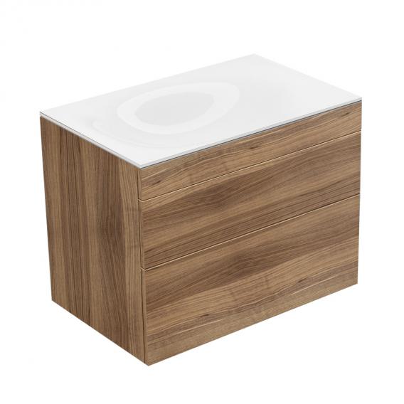 Тумба подвесная под раковину KEUCO EDITION 400 31541 680000 с двумя выдвижными фронтами, корпус/фасад шпон, грецкий орех