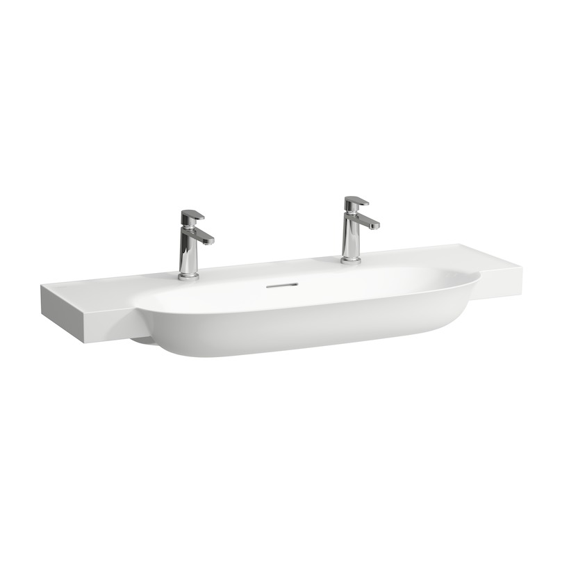 Раковина накладная  Laufen  The New Classic  8.1385.8.000.107.1 120 см, SaphirKeramik, с отверстиями для 2 смесителей, белая 