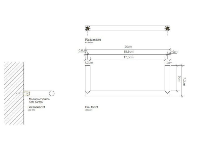 Настенный полотенцедержатель  DECOR WALTER Mikado MK HTE 20 0520660 цвет Чёрный матовый