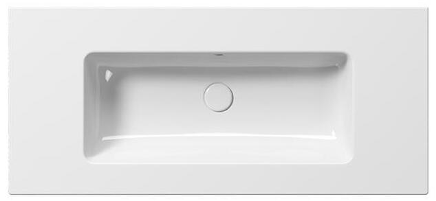 Раковина накладная/подвесная GSI PURA 8886111 1020 мм х 460 мм, с  отверстием под смеситель, с переливом, без крепежа, цвет Белый глянцевый