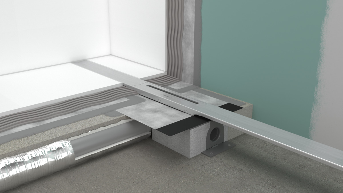 Универсальная скрытая часть для линейных сливов Ubox HANSGROHE RainDrain 01000180 плоская установка, гидрозавтвор 30 мм