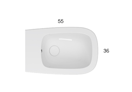 Биде подвесное GLOBO GENESIS GNS09BI 360 мм х 550 мм, с отверстием под смеситель, с креплением, белый глянцевый