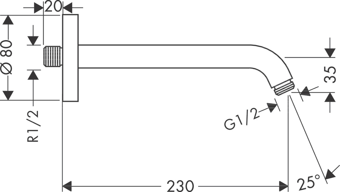 Держатель верхнего душа Hansgrohe 27412000 хром