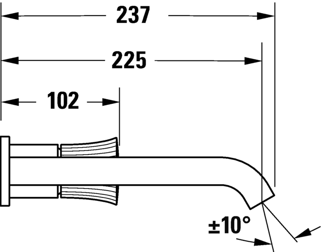 Однорычажный смеситель для раковины Duravit White Tulip WT1070004010 для скрытого монтажа, хром