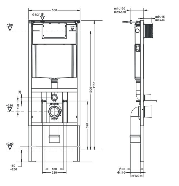 Набор: унитаз подвесной, сиденье, инсталляция и клавиша ARTCERAM SET_Monet Белый/Хром