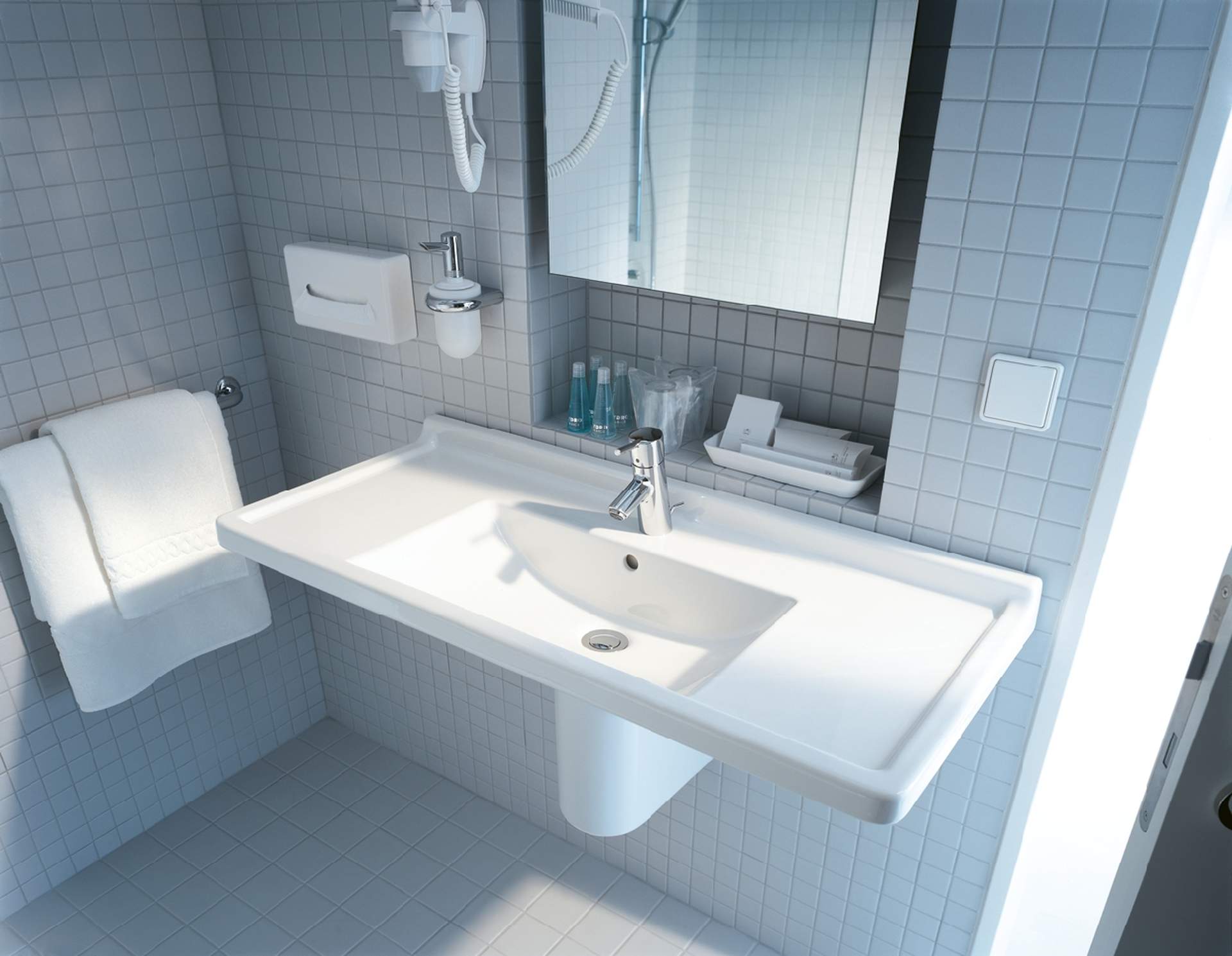 Раковина встраиваемая сверху Duravit Starck 3 03048000001 с отверстием под смеситель, с покрытием WonderGliss,  белая