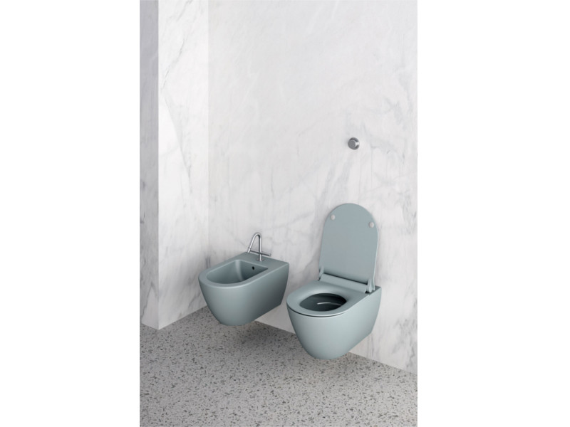 Унитаз подвесной GSI PURA   881515_УЦ/2        Swirlflush, для крепежа FISR2, Ghiaccio Matte / Дефект: неравномерная покраска и неровность под ободком