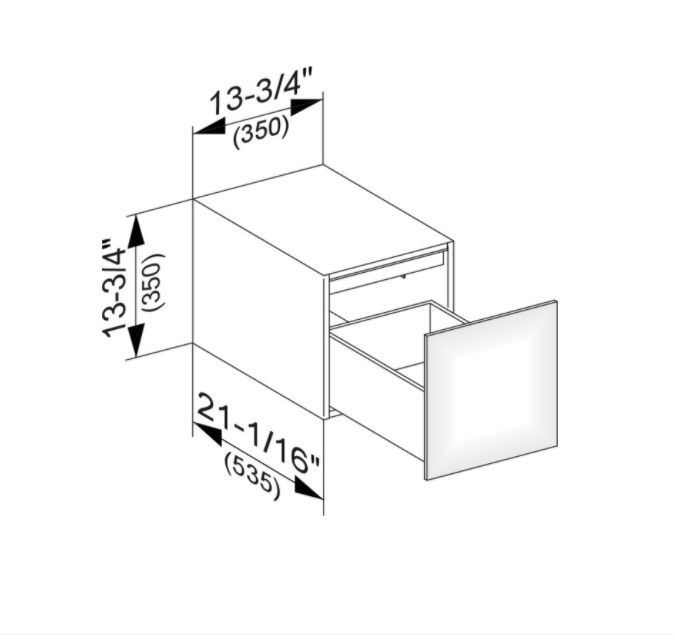 Боковая тумба KEUCO EDITION 11 31320 110000 с одним выдвижным фронтом, корпус матовый лак/фасад глянцевое стекло, антрацит