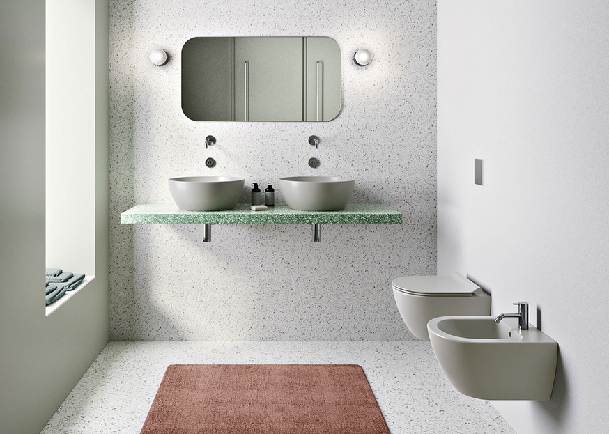 Раковина-чаша накладная круглая GSI PURA 885117 420 мм х 420 мм, без отверстия под смеситель, цвет Cenere Matte