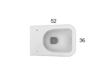 Унитаз подвесной безободковый GLOBO STONE STS05AR 360 мм х 520 мм, с креплением, чёрный матовый