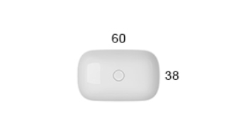 Раковина - чаша накладная GLOBO T-EDGE B6R60BI 600 мм х 380 мм, без отверстия под смеситель, без перелива, белая глянцевая