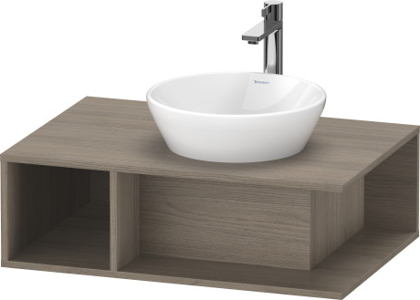 Тумба подвесная под раковину DURAVIT D-Neo DE495803535 800 мм х 550 мм, с консолью, с открытой полкой слева, дуб терра