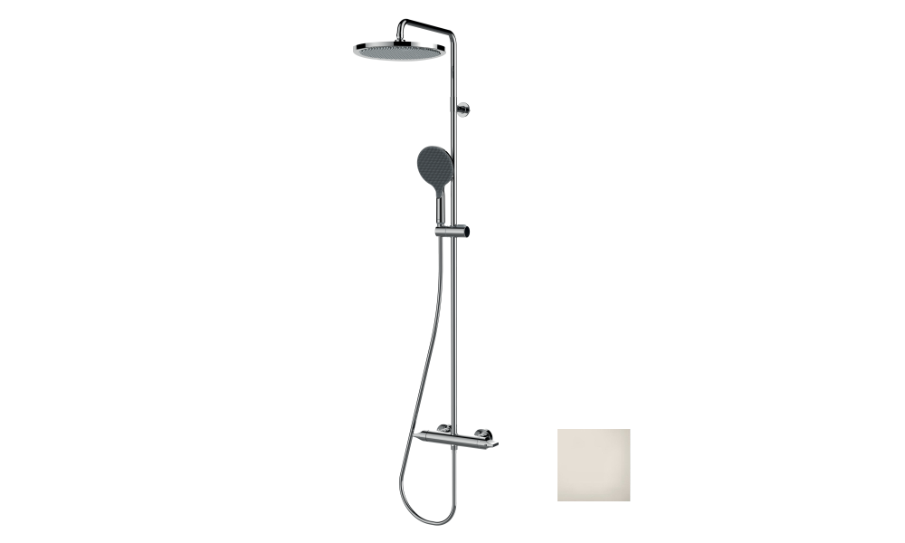 Душевая колонна BOSSINI Apice L10505.094 с термостатом, верхним душем, ручным душем, держателем и шлангом, никель шлифованный: