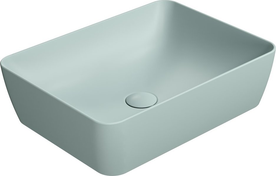 Раковина накладная GSI NUBES 903715 500 мм х 380 мм, без отверстия под смеситель, цвет Ghiaccio Matte