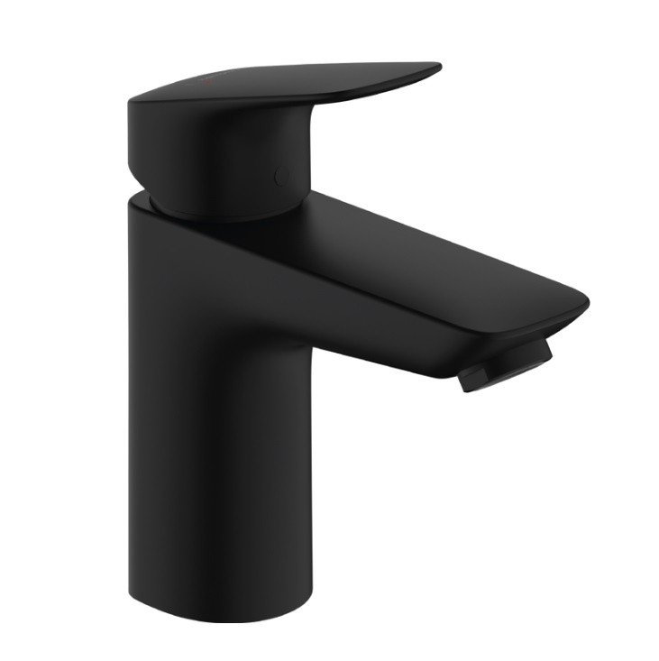 Однорычажный смеситель для раковины HANSGROHE Logis 71101670 с донным клапаном, цвет Чёрный матовый