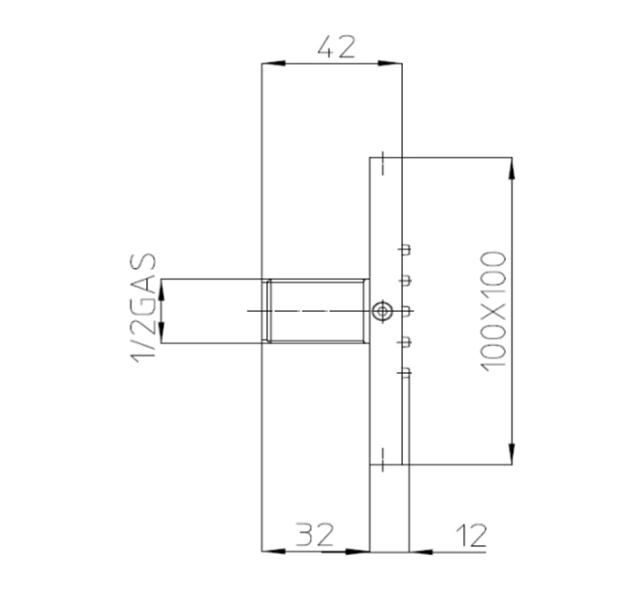 Душевая форсунка - боковой душ BOSSINI CUBIC FLAT WALL I00176.073 Чёрный матовый