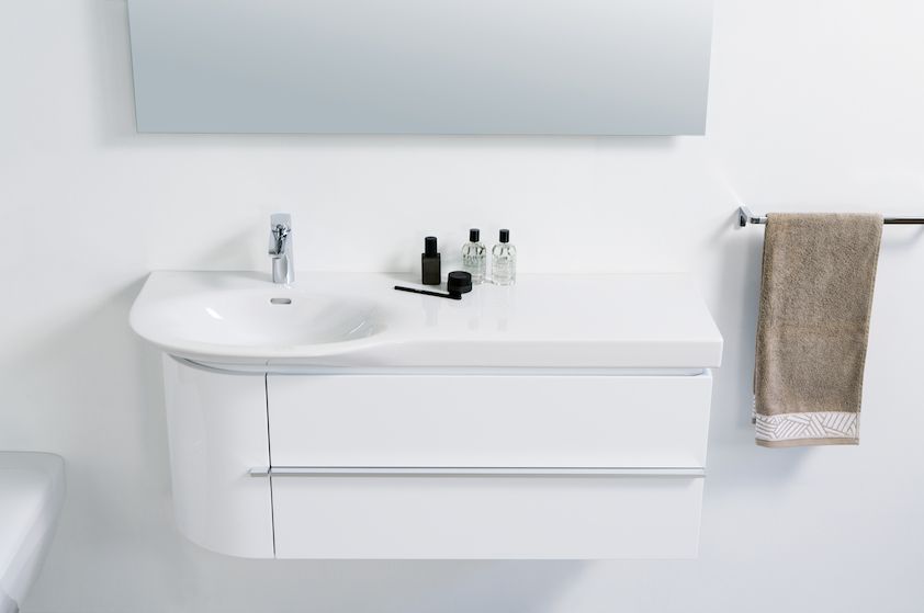 Тумба под раковину  Laufen  Case for Palace  4.0153.1.075.519.1    84,1 см, 1 ящик справа, 1 дверца слева, светлый дуб,  для 8.1670.2