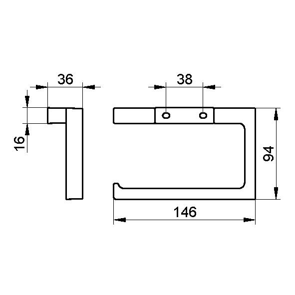 Держатель туалетной бумаги KEUCO EDITION 11 11162 130000 Чёрный шлифованный хром