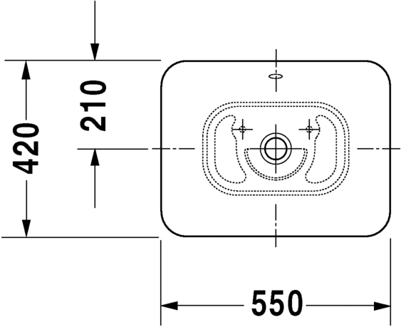 Раковина встраиваемая сверху  Duravit Bacino 0334520000 55х42 см
