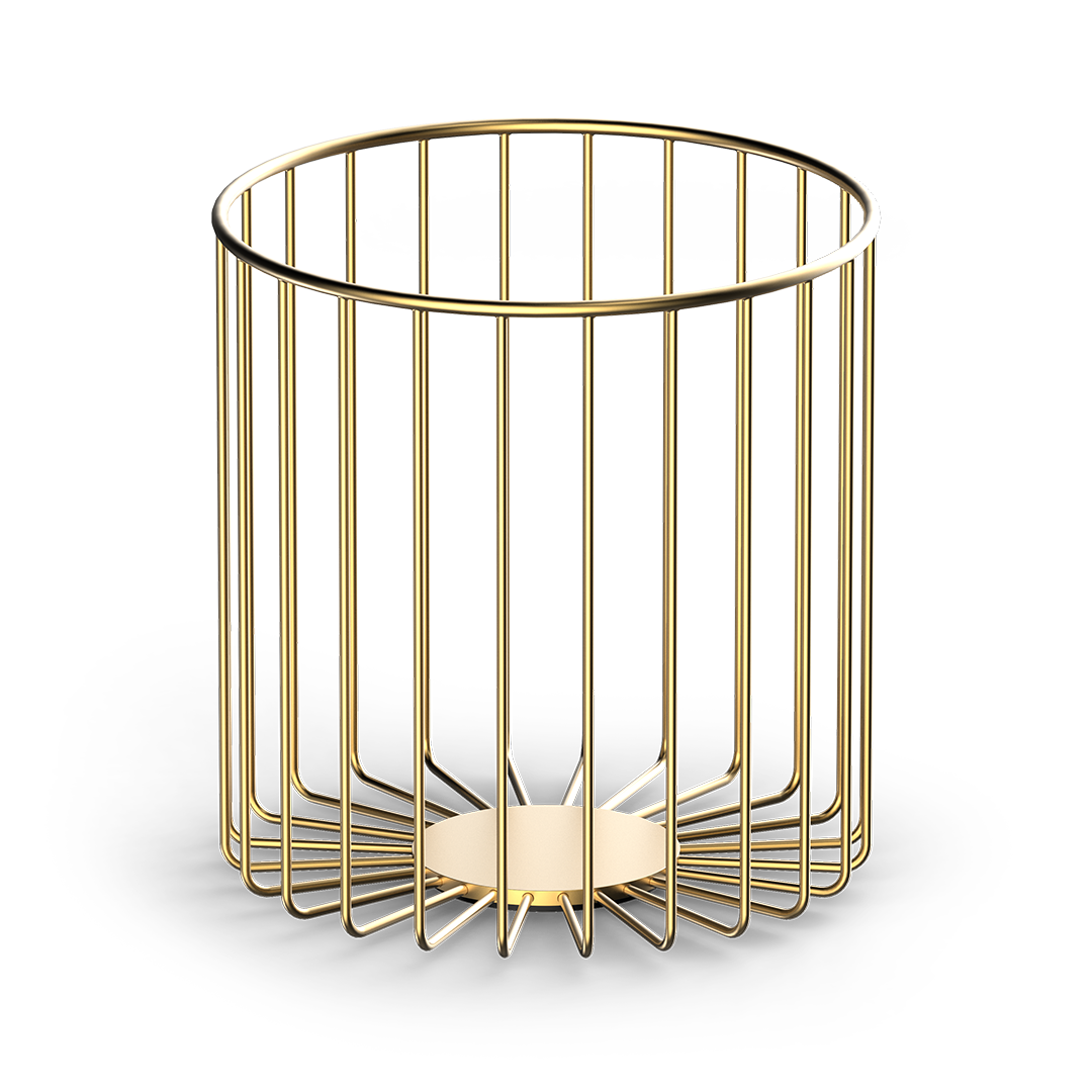 Корзина для полотенец/белья  DECOR WALTHER  DW 220    0859282    26 X Ø 24 см, золото матовое Gold Matt