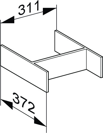 Внутренний разделитель для фронтального выдвижного ящика KEUCO EDITION 400 31599 020001 372 мм х 311 мм х 80 мм, цвет белый
