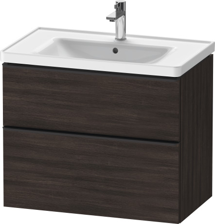 Тумба подвесная под раковину DURAVIT D-Neo DE435505353 784 мм х 452 мм, с выдвижным ящиком и выдвижным отделением, каштан тёмный