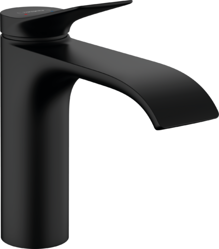 Смеситель для раковины HANSGROHE Vivenis 75020670 110 мм, со сливным гарнитуром, чёрный матовый