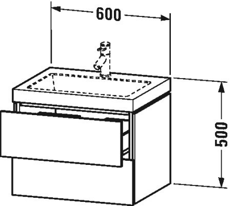 Тумба подвесная с раковиной Duravit L-Cube LC6926O5353 темный каштан