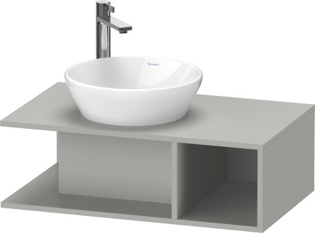 Тумба подвесная под раковину DURAVIT D-Neo DE491800707 800 мм х 480 мм, с консолью, с открытой полкой справа, бетонно-серый матовый