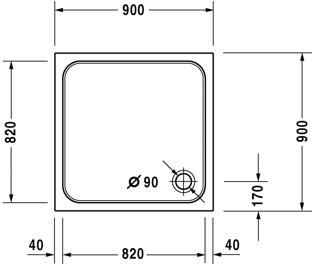 Душевой поддон Duravit D-Code 720102000000000 квадратный, белый 