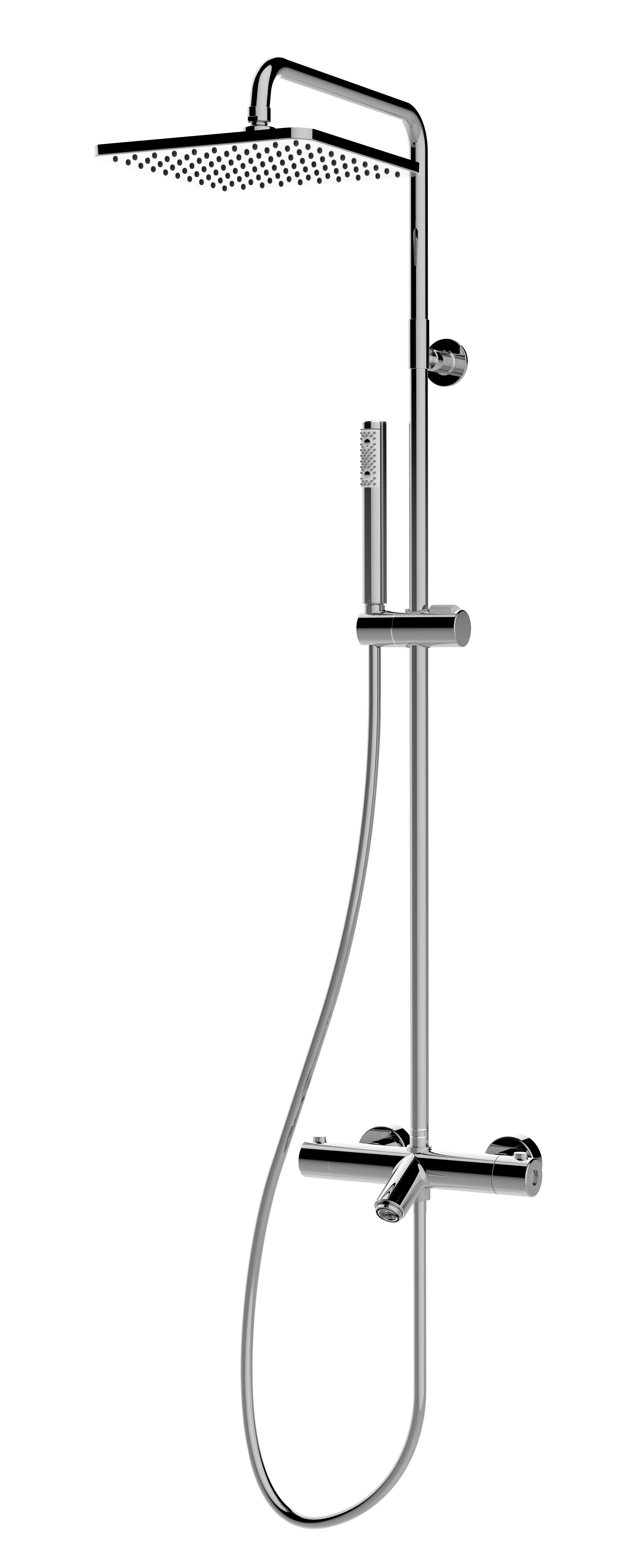 Душевая колонна BOSSINI COSMO L10403.030 с термостатом для душа, верхним и ручным душем и шлангом, хром