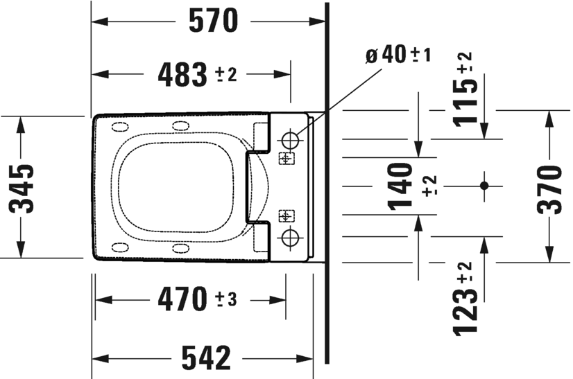 Подвесной унитаз Duravit  Viu  2511590000  57 см для SensoWash, безободковый (Rimless)