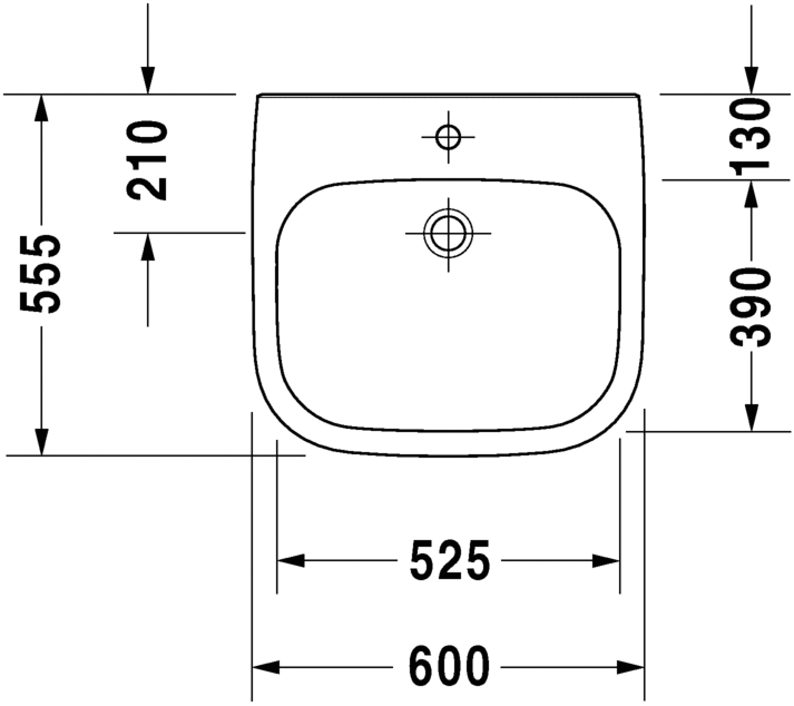 Раковина медицинская Duravit d-code 23136000002 60х55см