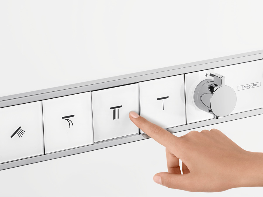 Смеситель для душа с термостатом Hansgrohe RainSelect 15357400 белый, хром