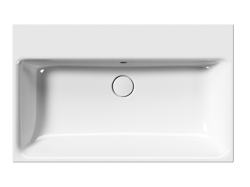 Раковина накладная/подвесная GSI NUBES 9622111 800 мм х 500 мм, с отверстием под смеситель, с переливом, белая глянцевая